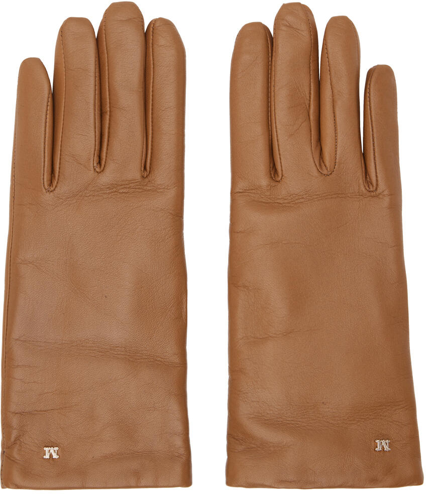 Max Mara Tan Nappa Leather Gloves Cover