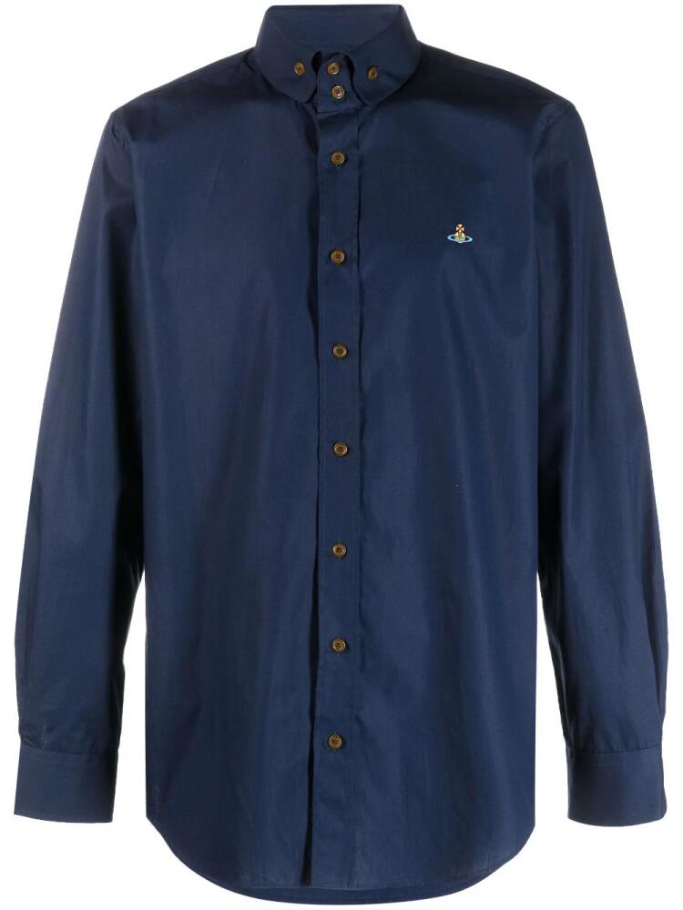 Vivienne Westwood embroidered-Orb poplin shirt - Blue Cover