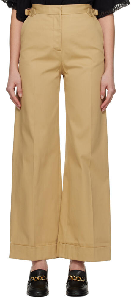 See by Chloé Brown Wide Cuffed Trousers Cover