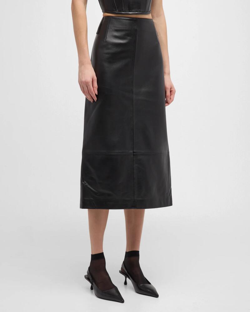 Marc Jacobs Leather Slim Pencil Midi Skirt Cover