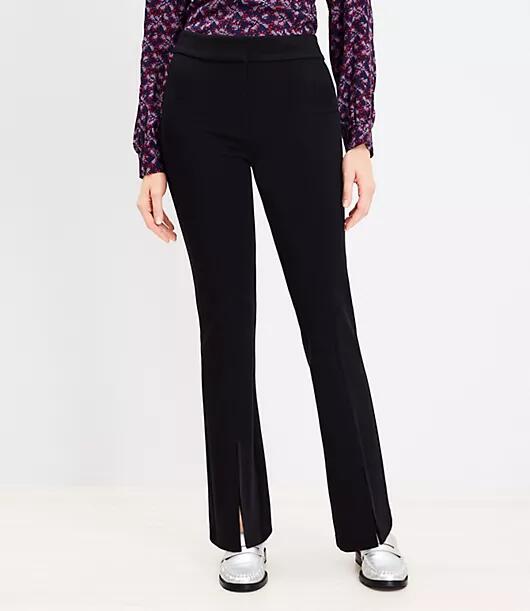 Loft Curvy Split Hem Flare Pants in Twill Cover