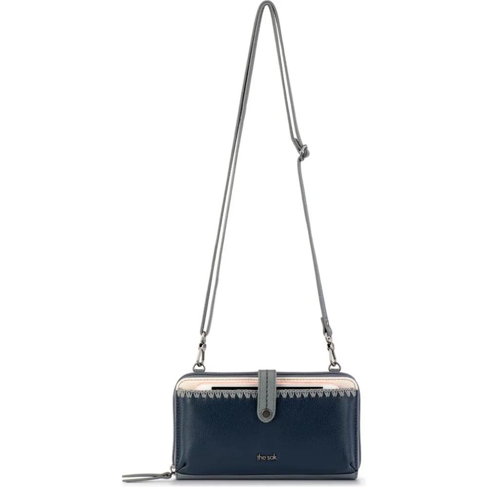 The Sak Iris Smartphone Crossbody in Dusty Blue Block Cover