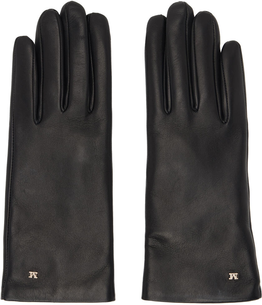 Max Mara Black Nappa Leather Gloves Cover