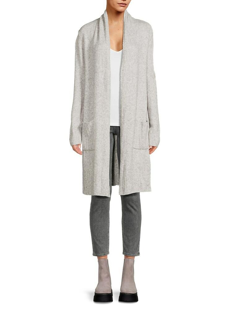 Bobeau Women's Wool Blend Longline Cardigan - Light Grey Cover