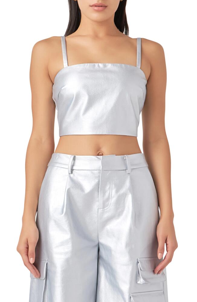 Grey Lab Cutout Crop Tank in Silver Cover