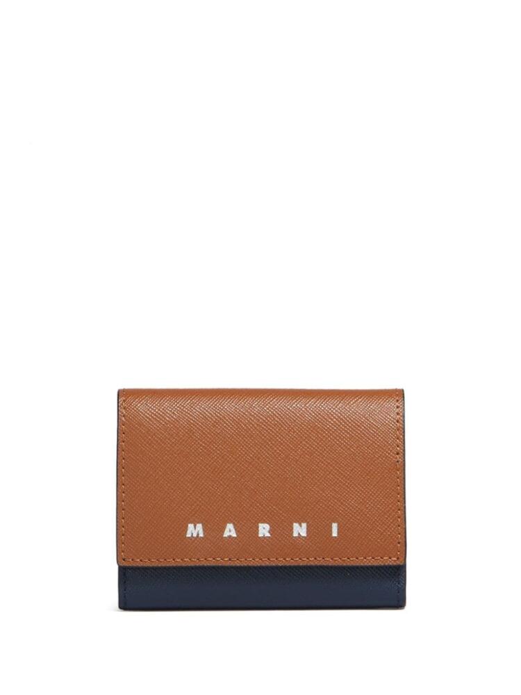 Marni two-tone leather keyholder - Blue Cover