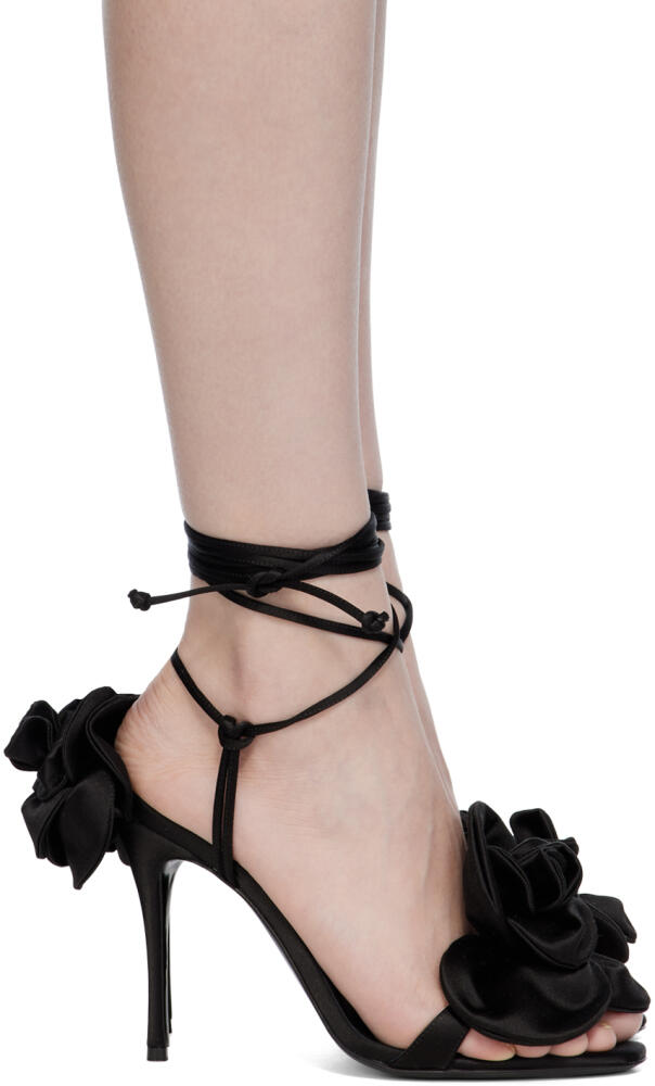 Magda Butrym Black Double Flower Sandals Cover