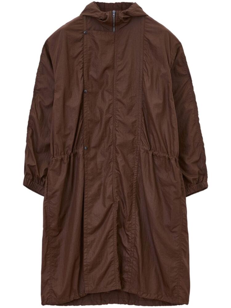 LEMAIRE draped detailing hooded parka - Brown Cover