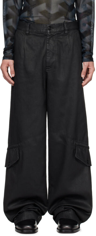 Dries Van Noten Black Loose Cargo Pants Cover