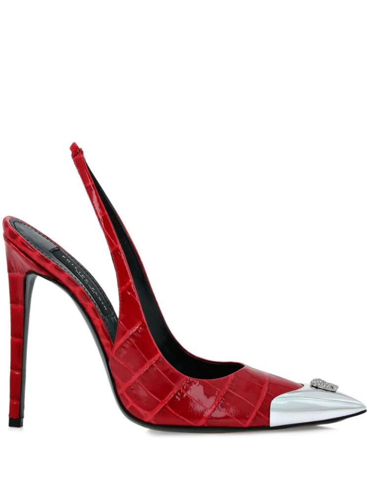 Philipp Plein 120mm Crocco pumps - Red Cover