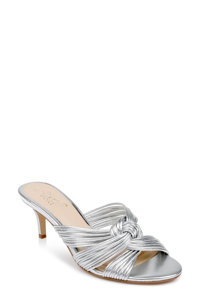 Jewel Badgley Mischka Mia Slide Sandal in Silver Cover