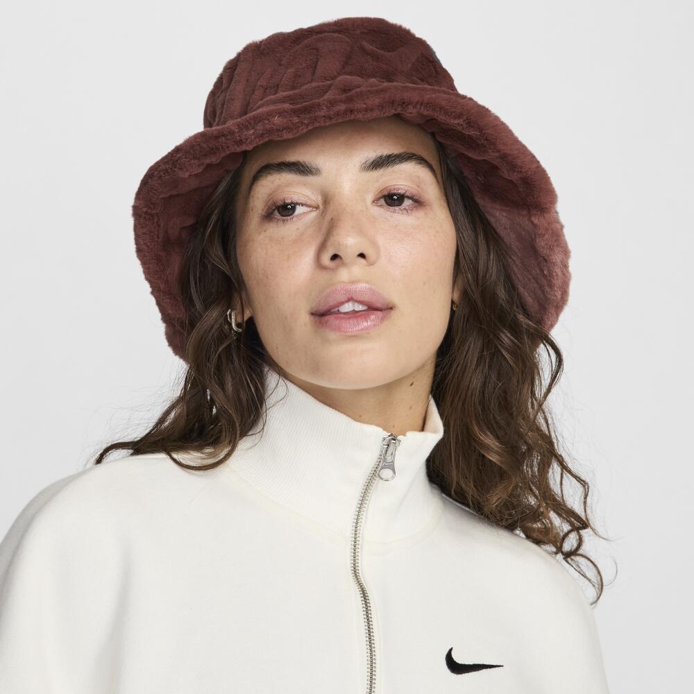 Nike Unisex Apex Faux Fur Bucket Hat in Brown Cover