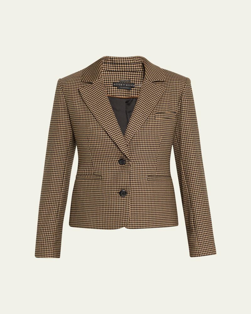 Alice + Olivia Persol Mini Houndstooth Notch Collar Blazer Cover