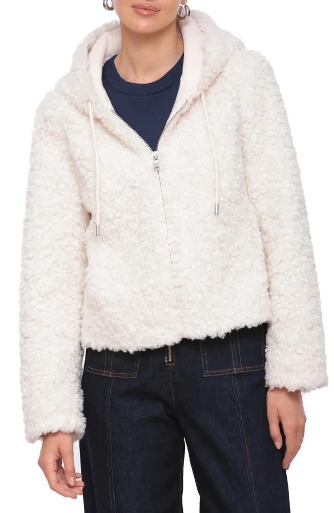 Avec Les Filles Faux Fur Hooded Jacket in White Cover