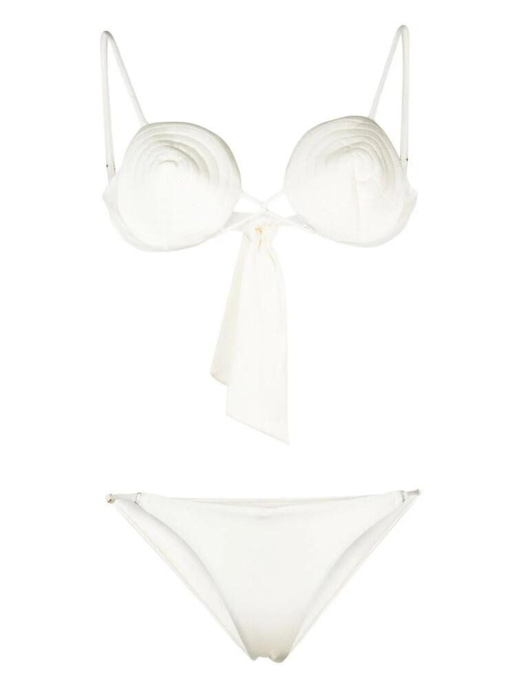 Noire Swimwear tonal-stitch detail bikini set - White Cover