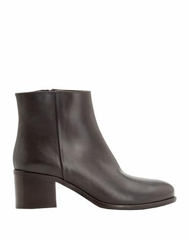 Leonardo Principi Leather Heeled Ankle Boots Woman Ankle boots Dark brown Calfskin Cover