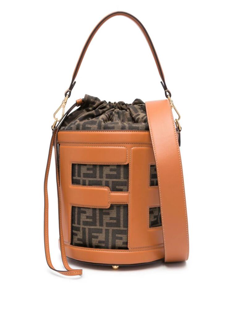 FENDI FF-pattern cut-out bucket bag - Brown Cover