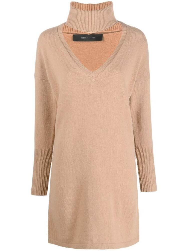 Federica Tosi roll-neck detail knit jumper - Brown Cover