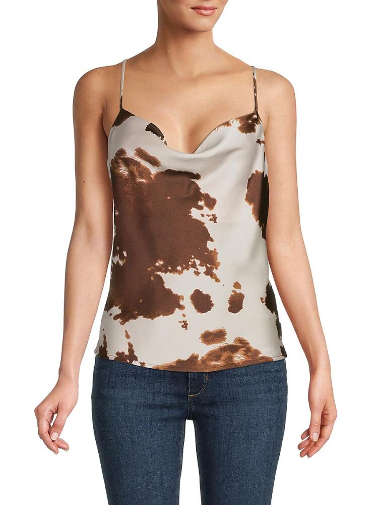 Renee C. Women's Tie Dye Satin Tank Top - Brown Cover