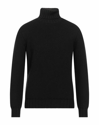 Filippo De Laurentiis Man Turtleneck Black Merino Wool Cover