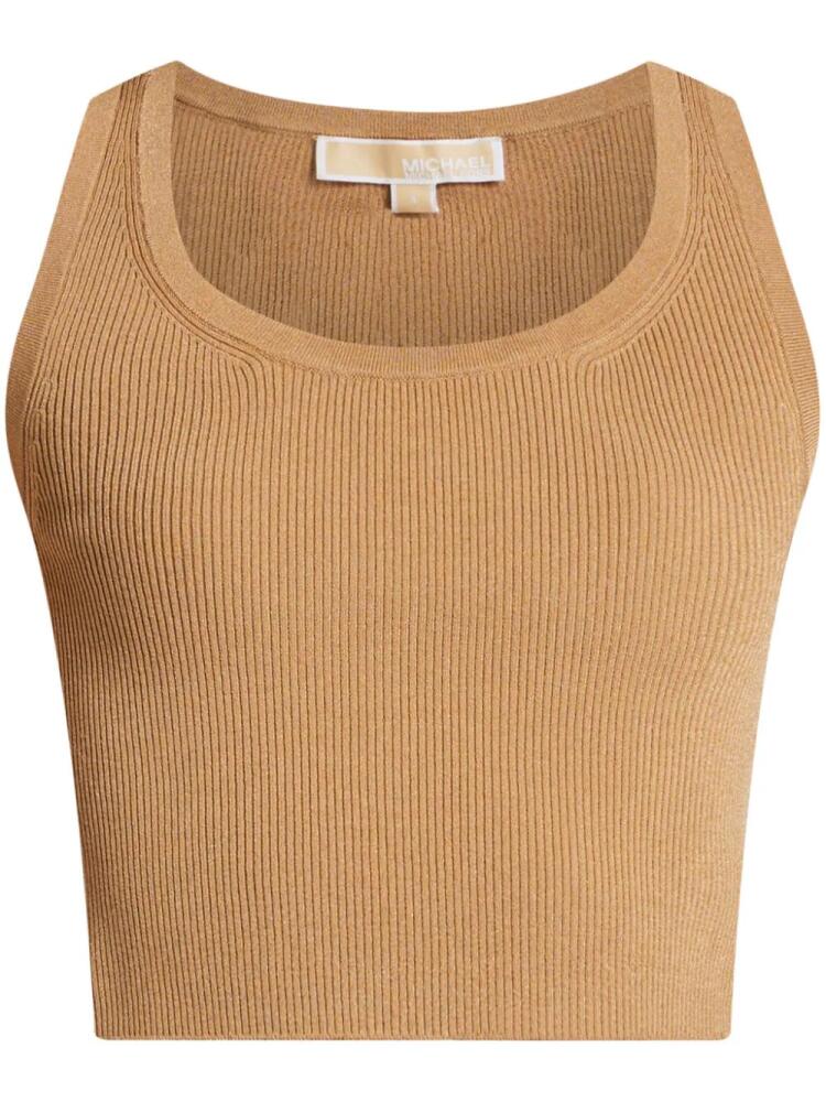 Michael Kors fine-ribbed cropped tank top - Neutrals Cover