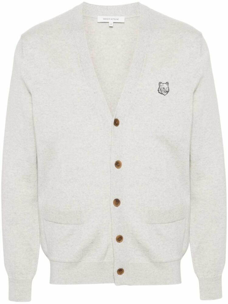 Maison Kitsuné Bold Fox Head wool cardigan - Grey Cover