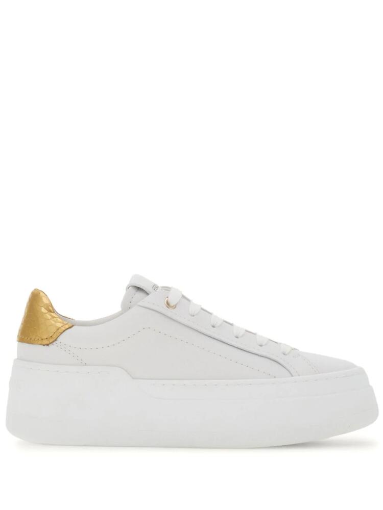 Ferragamo Wedge logo-patch leather sneakers - White Cover