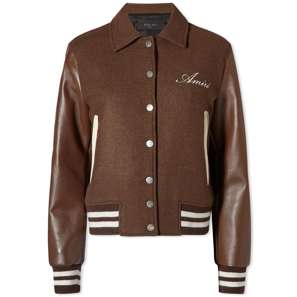 AMIRI Women's Bones Varsity Jacket in Sepia Tint Cover