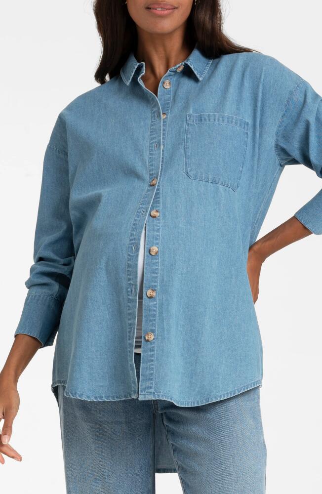 Seraphine Denim Button-Up Maternity Shirt Cover