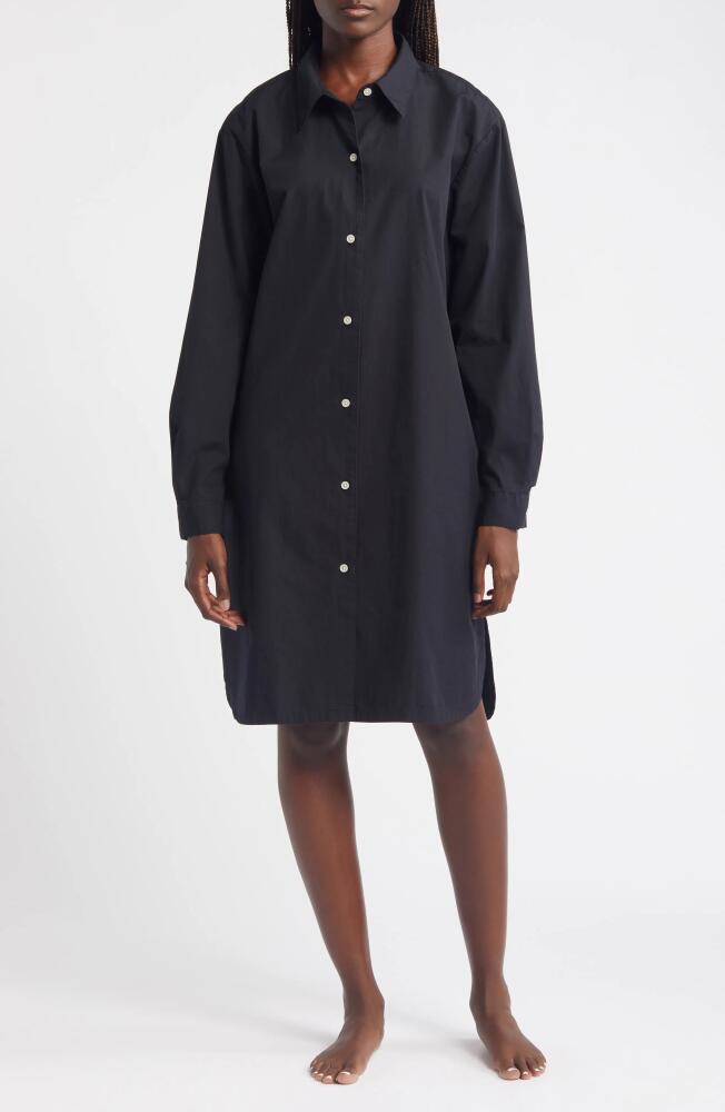 Nordstrom Oversize Shirting Nightshirt in Black Cover