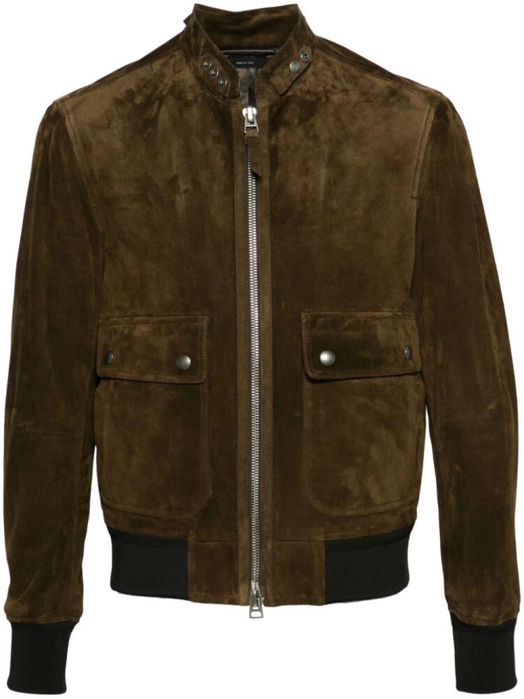 TOM FORD suede bomber jacket - Green Cover