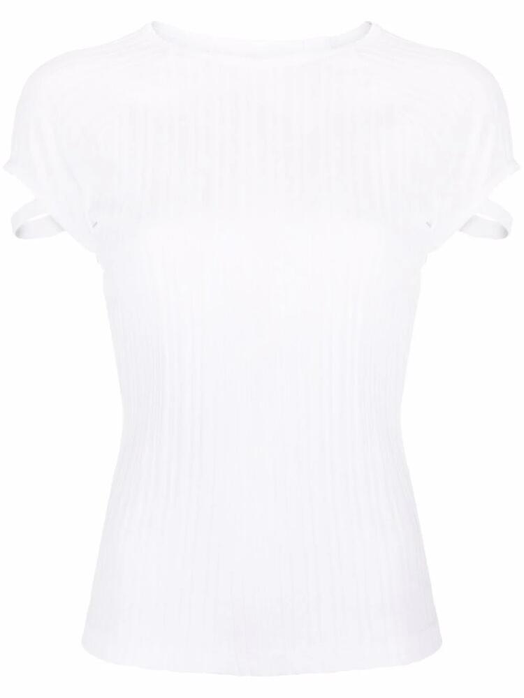 Helmut Lang ribbed cut-out T-shirt - White Cover