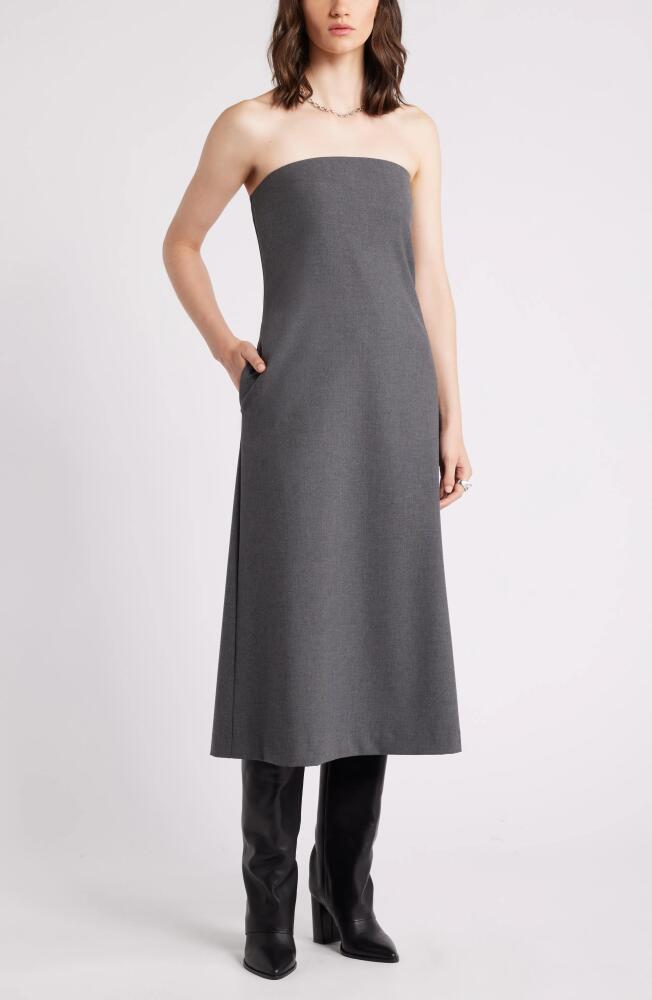 Nordstrom Strapless A-Line Dress in Grey Dark Heather Cover