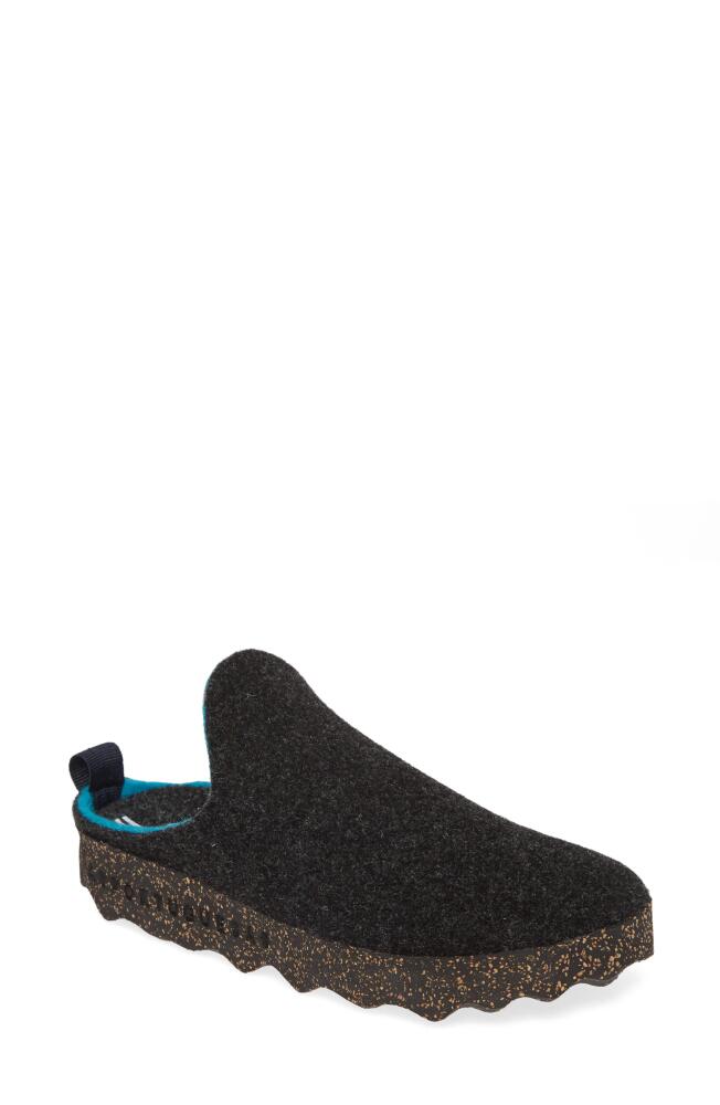 Asportuguesas by Fly London Fly London Come Sneaker Mule in Anthracite Tweed Fabric Cover