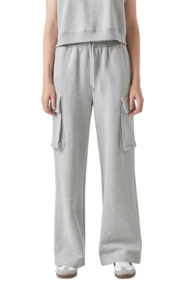 Grey Lab High Waist Wide Leg Cargo Sweatpants in Dark Heather Grey Cover