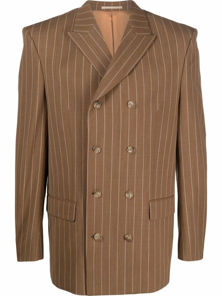 Filippa K double-breasted pinstripe blazer - Brown Cover