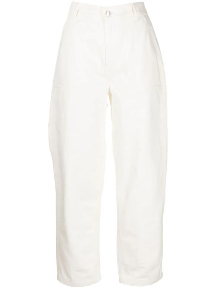 Maison Kitsuné cropped straight-leg jeans - White Cover