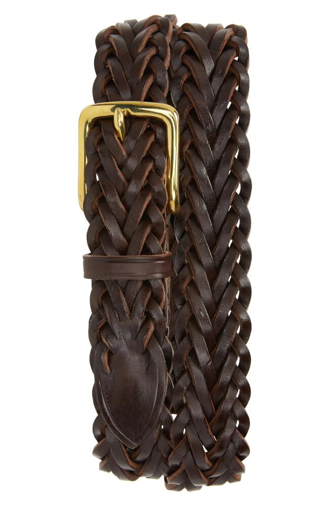 Drake's Woven Leather Belt in 300 Brown Cover