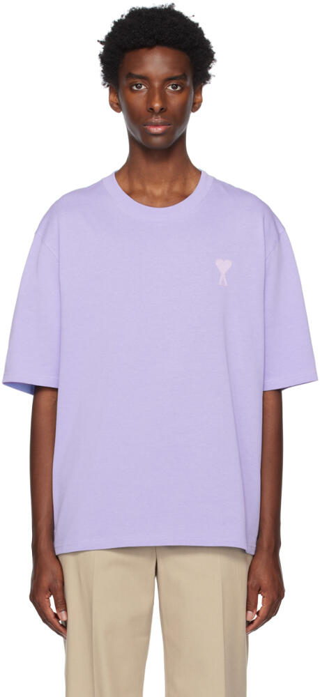 AMI Paris SSENSE Exclusive Purple Ami de Cœur T-Shirt Cover