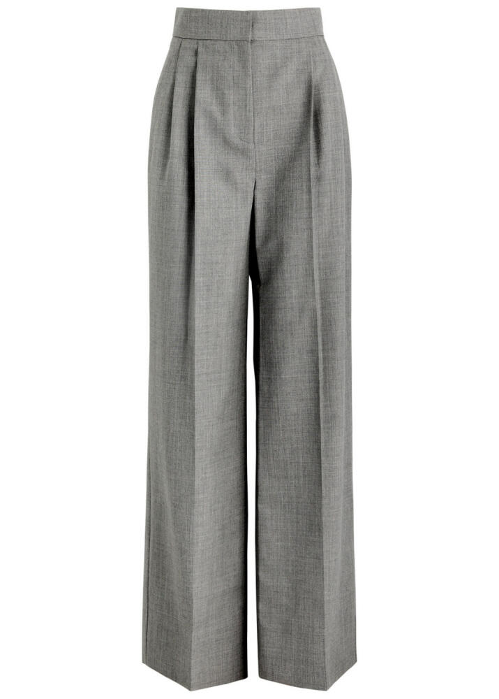 Erdem Wide-leg Wool Trousers - Grey Cover