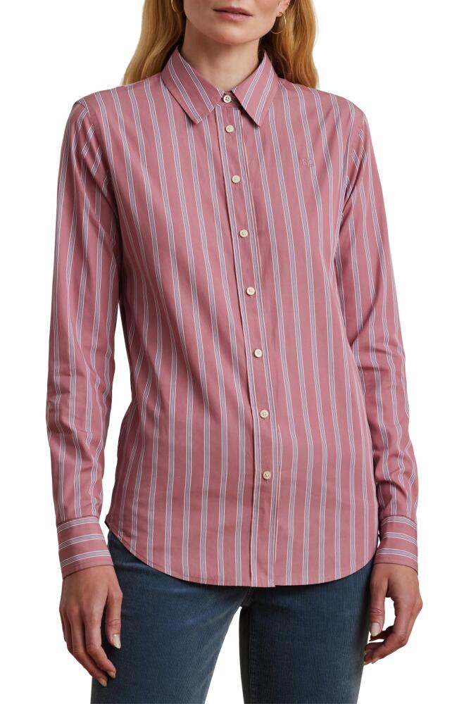 Lauren Ralph Lauren Classic Fit Striped Broadcloth Shirt in Blush Multi Cover