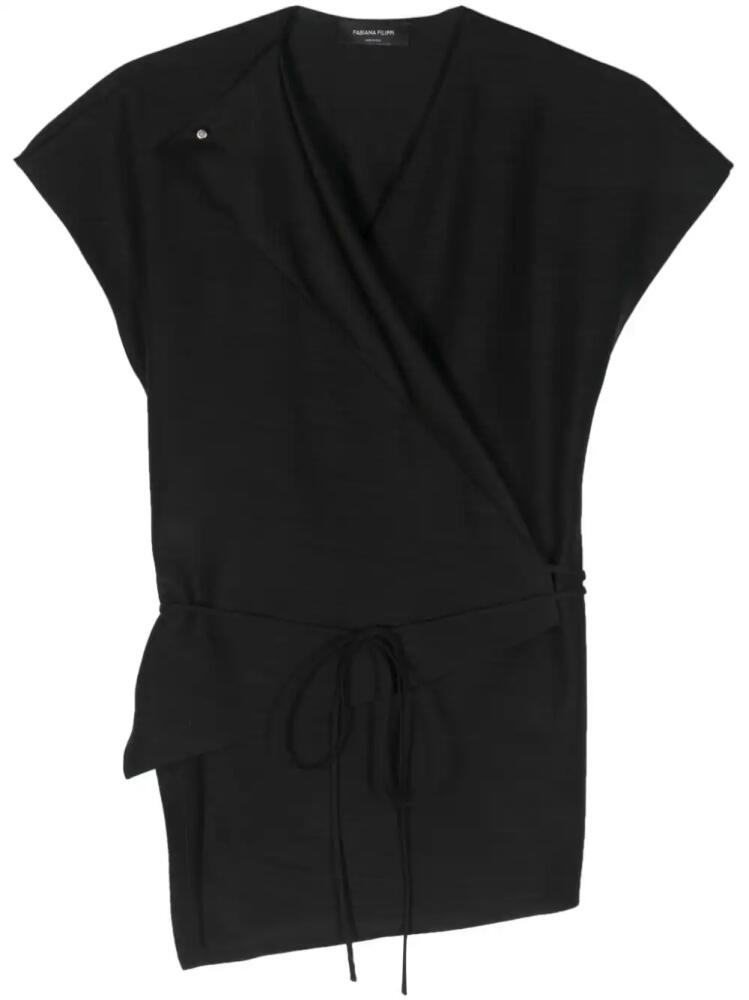 Fabiana Filippi asymmetric wrap blouse - Black Cover