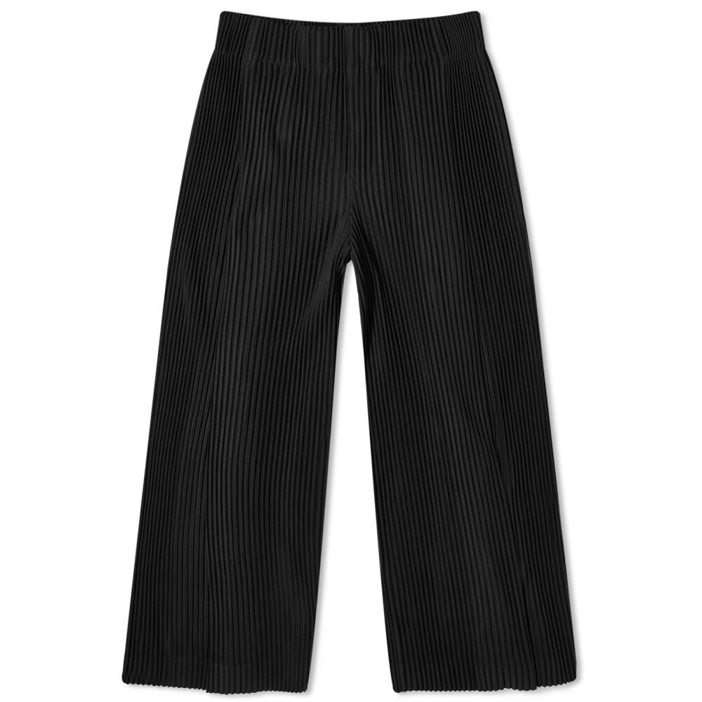 Homme Plissé Issey Miyake Men's Pleated Wide Leg Pants in Black Cover