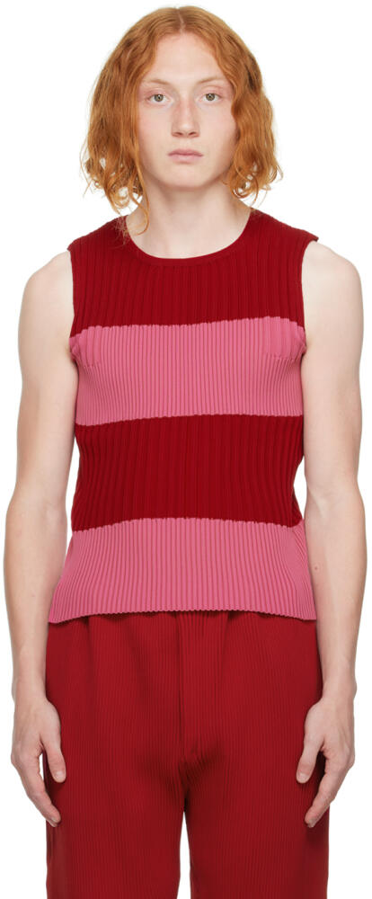 CFCL SSENSE Exclusive Red & Pink Fluted Tank Top Cover