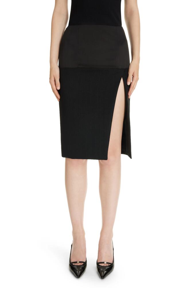 Givenchy Tailoring Front Slit Wool Skirt in Black Cover