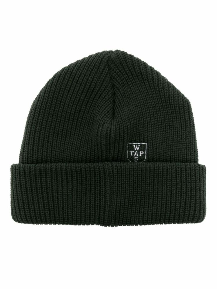 WTAPS embroidered-logo ribbed beanie - Green Cover