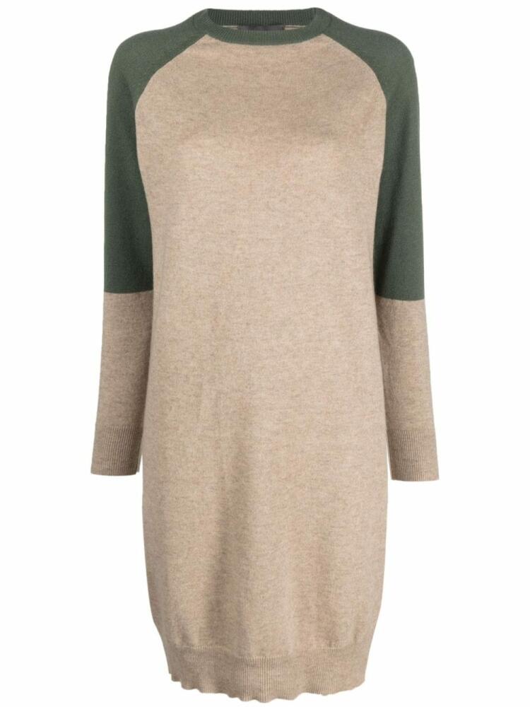 Lorena Antoniazzi colour-block cashmere knitted dress - Neutrals Cover