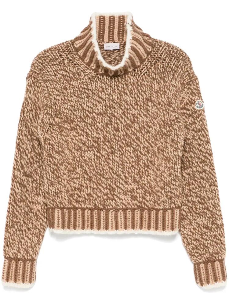 Moncler mélange-effect sweater - Brown Cover