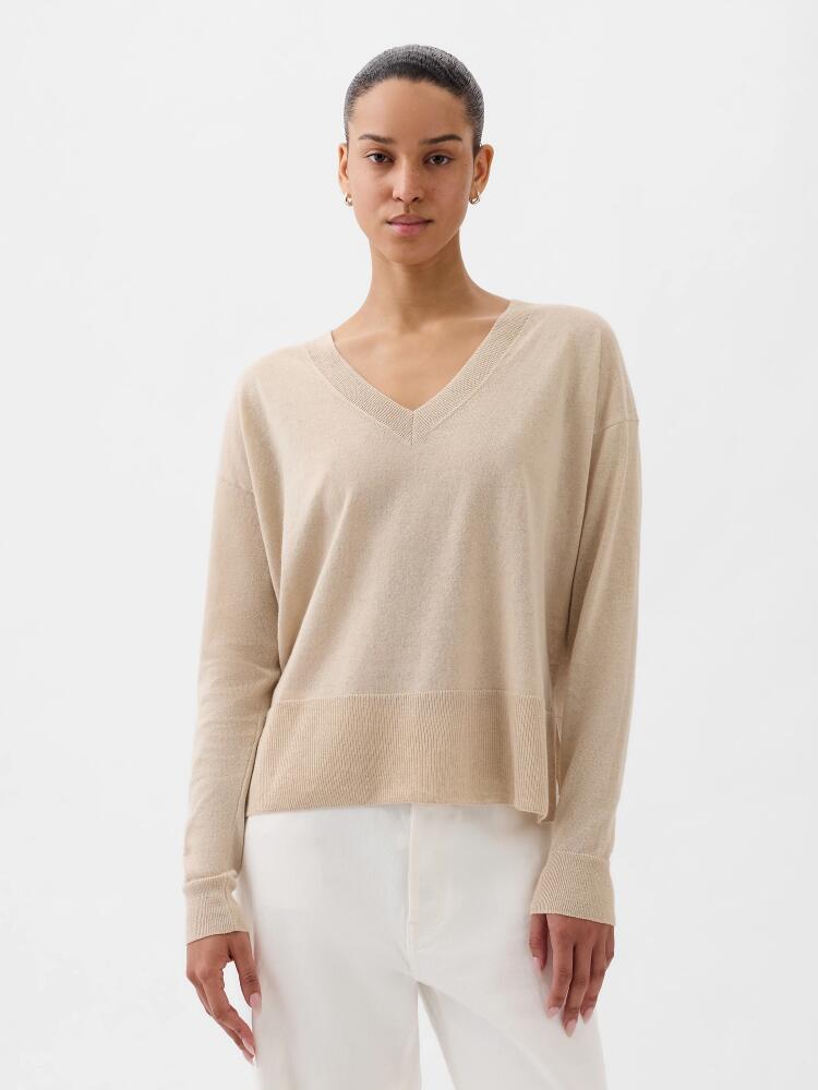 Gap 24/7 Split-Hem Linen-Blend Sweater Cover