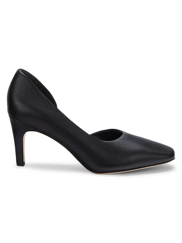 Vince Women's Tiana Point Toe Leather Pumps - Black Cover